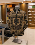 Versace Jeans Couture Black & Gold Printed Bomber Jacket.