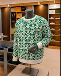 Casablanca Green Monogram Jumper (also known as the Green & White Jacquard Sweater)