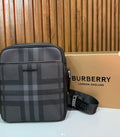Burberry Charcoal Check Crossbody Bag.