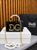 Dolce & Gabbana DG Girls Patent Leather Mini Box Bag / Top Handle Handbag