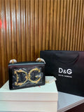 Dolce & Gabbana DG Girls Smooth Calfskin Shoulder Bag in Black.