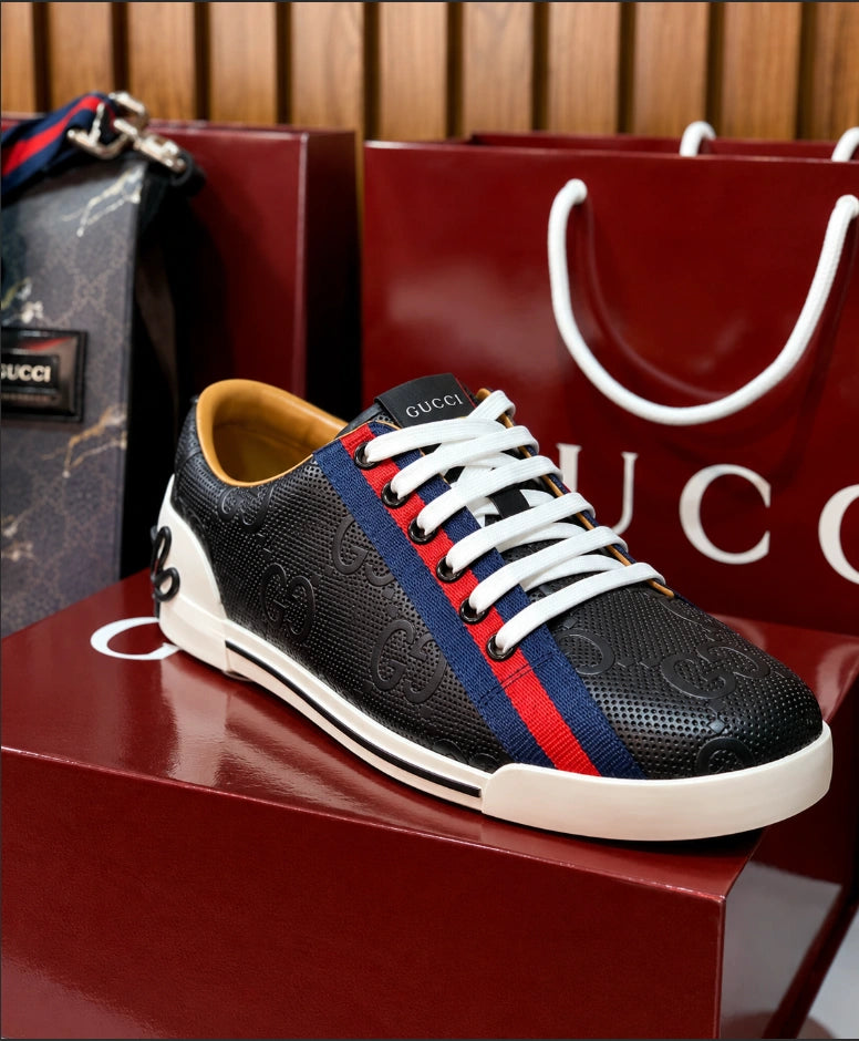 Gucci Men's Boulevard GG Perforated Leather Sneakers