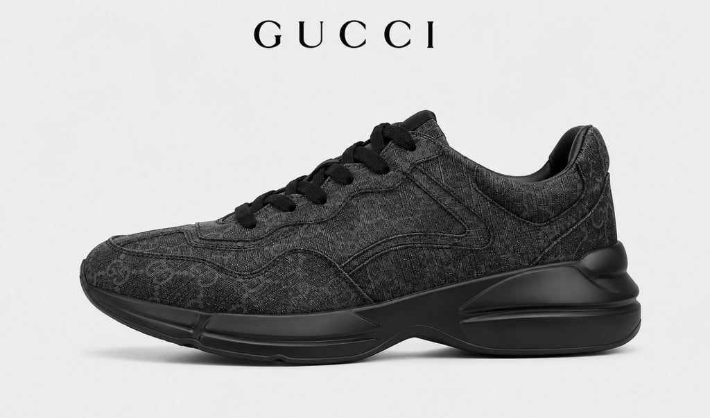 Gucci GG Rhyton 'Black Monogram' Sneakers