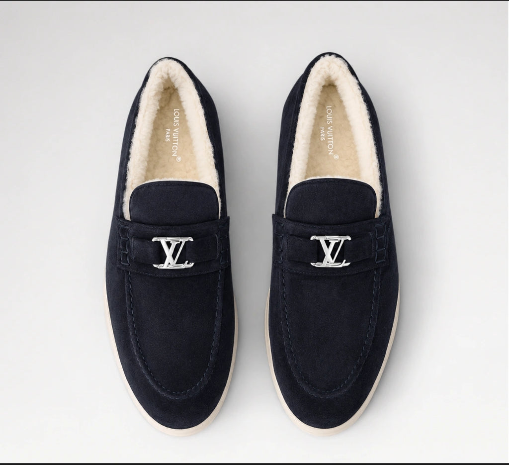 Louis Vuitton Estate Loafers with Shearling Lining in Black