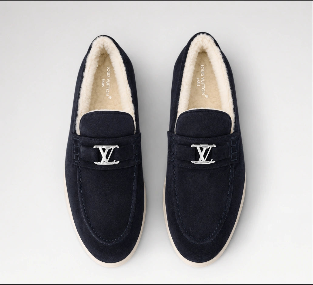 Louis Vuitton Estate Loafers with Shearling Lining in Black