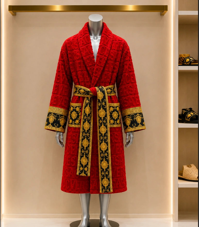 I ♡ Baroque Bathrobe in Red