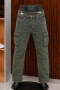 Timezone Regular RogerTZ Cargo Trousers in an olive green/washed khaki colorway