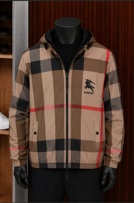 Burberry Check Reversible Hooded Jacket