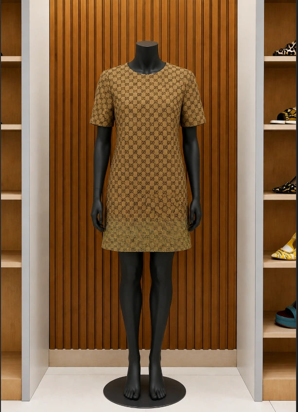 Gucci GG Cotton-Blend Canvas Mini Dress