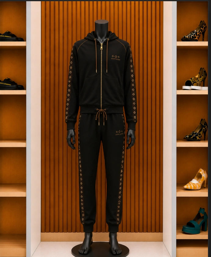 Louis Vuitton Monogram Stripe Zip-Up Tracksuit.