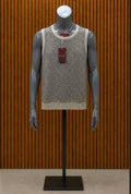 Custom beige and grey Gucci GG Monogram Knit Vest.