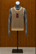 Custom camel and gold Gucci GG Monogram Knit Vest.