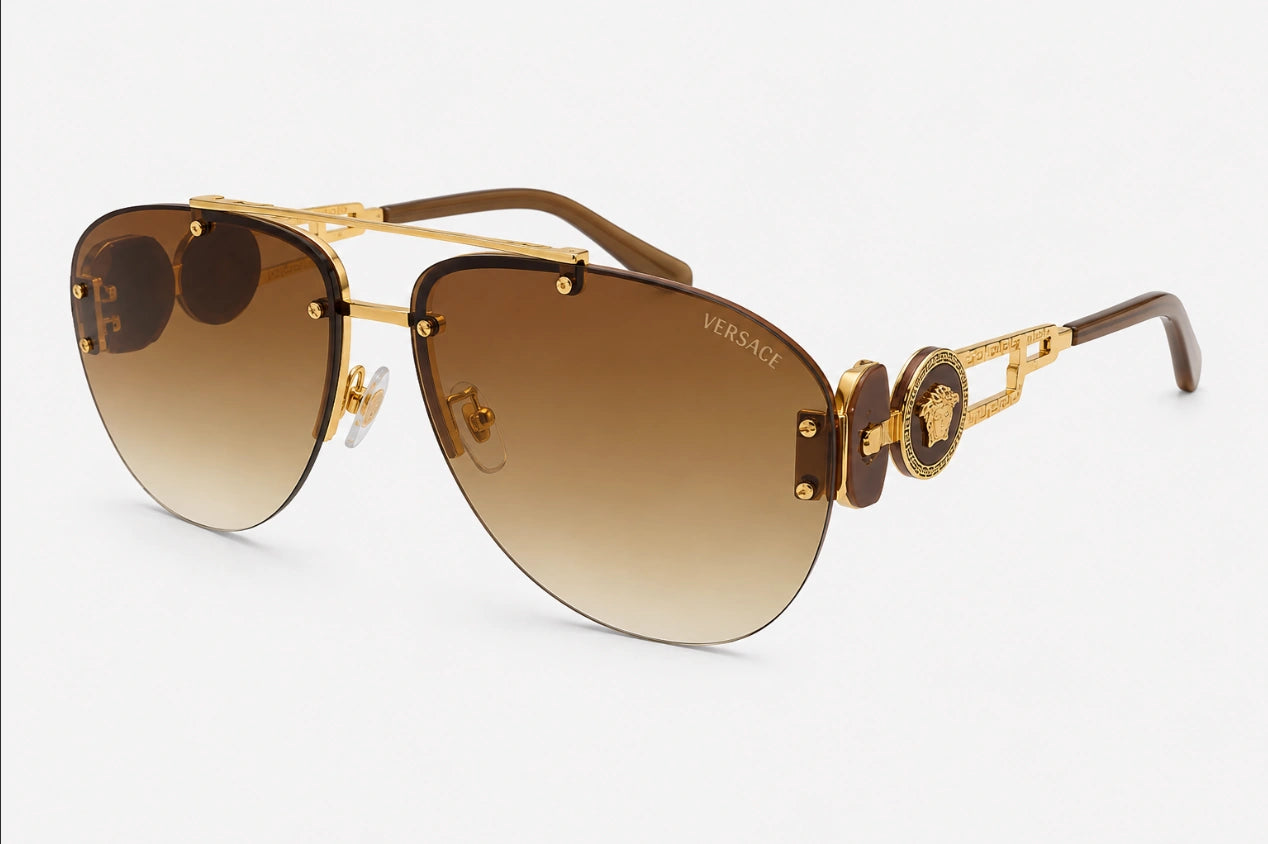 Versace VE2250 Double Medusa Aviator Sunglasses