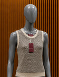 Custom beige and grey Gucci GG Monogram Knit Vest.
