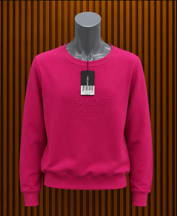 Fuchsia pink Prada embossed-logo tracksuit