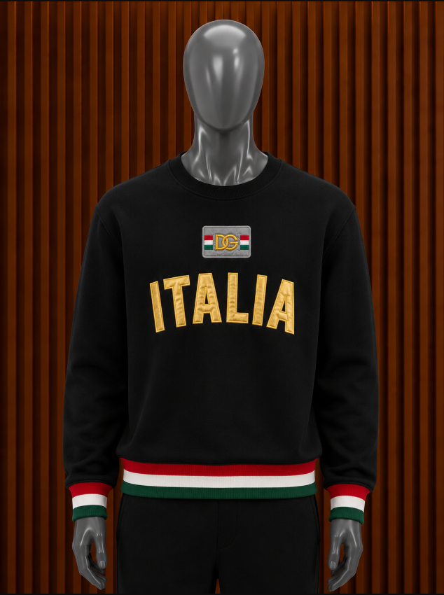 Dolce & Gabbana "Italia" Tricolor Crewneck Sweatshirt
