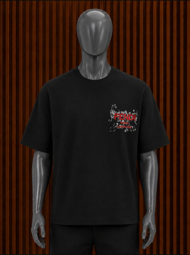 Fendi Roma "Devil" Gothic Graphic T-Shirt