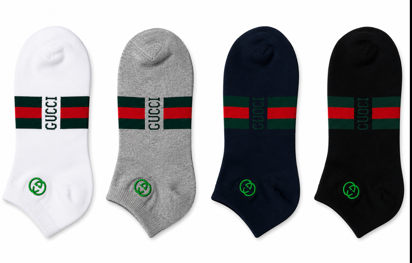 4-Set Gucci Round Interlocking G Cotton Socks