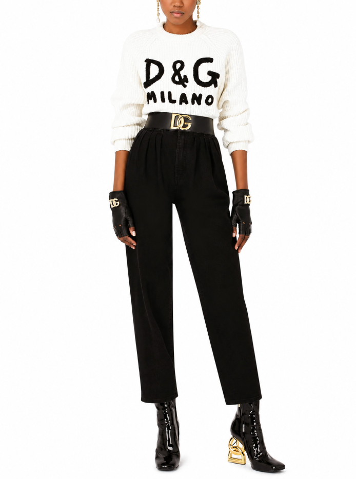 Dolce & Gabbana Patent Leather Ankle Boots with DG Pop/Karol Heel