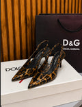 Dolce & Gabbana Lollo Leopard Print Patent Leather Slingback Pumps