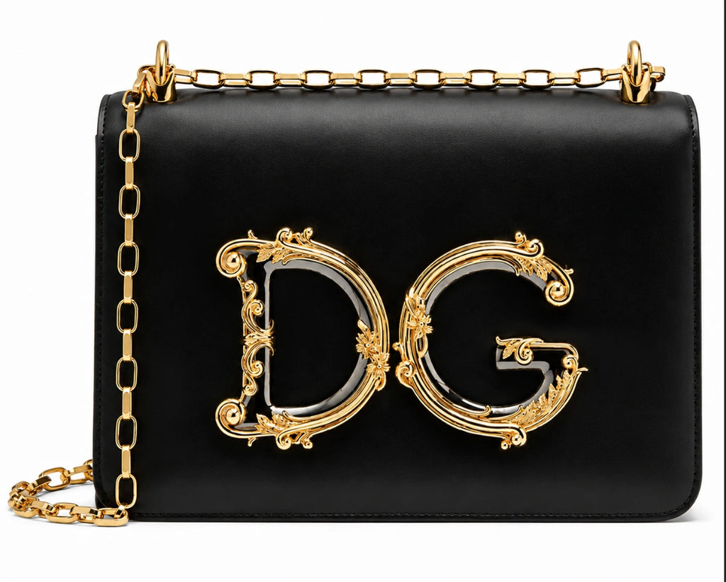 Dolce & Gabbana DG Girls Patent Leather Mini Box Bag / Top Handle Handbag