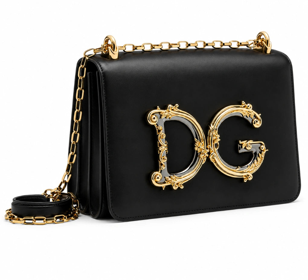 Dolce & Gabbana DG Girls Patent Leather Mini Box Bag / Top Handle Handbag