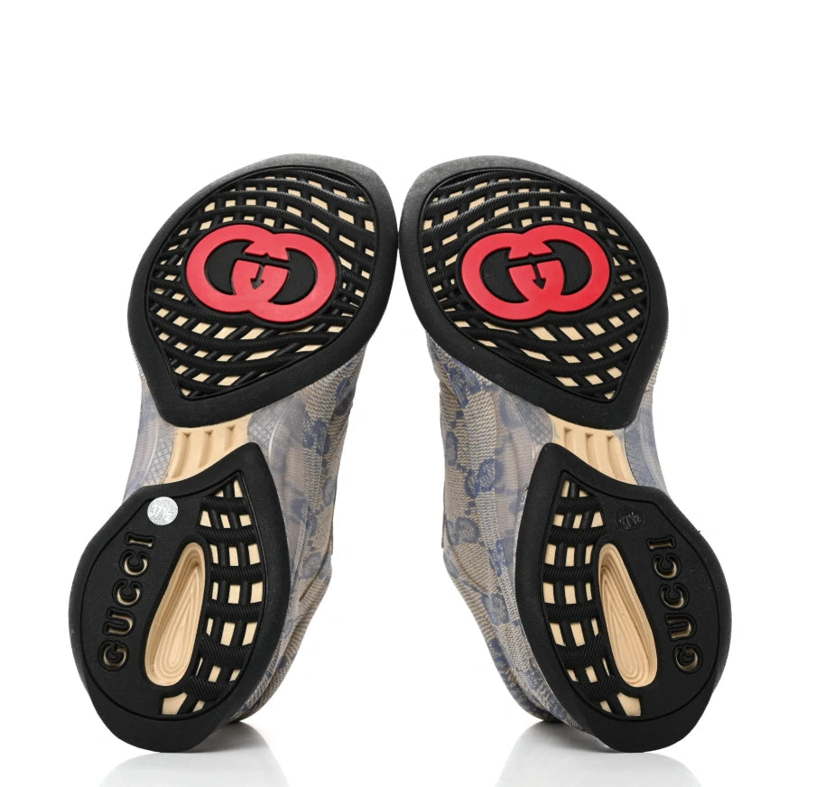 Gucci Run 'Beige Blue Monogram' Sneakers