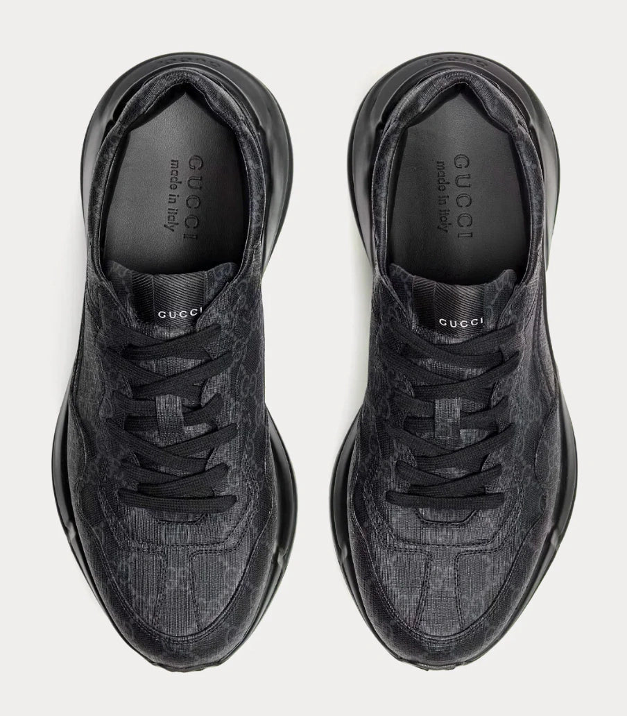 Gucci GG Rhyton 'Black Monogram' Sneakers