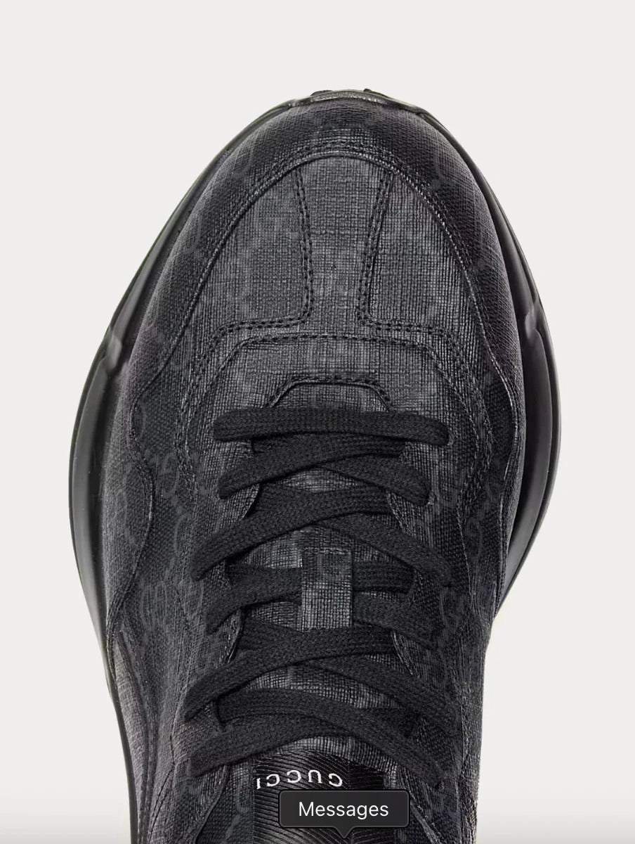 Gucci GG Rhyton 'Black Monogram' Sneakers