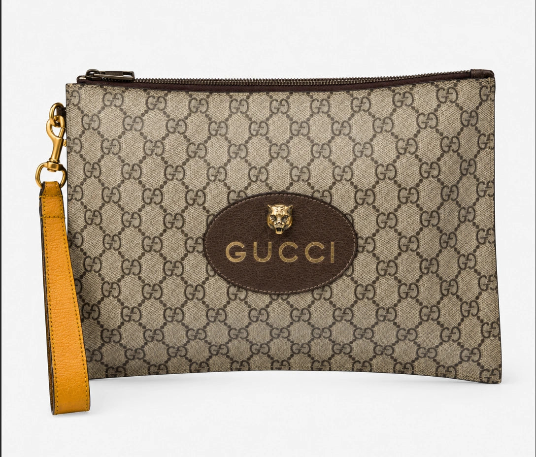 Gucci Neo Vintage GG Supreme Zip Pouch / Wristlet