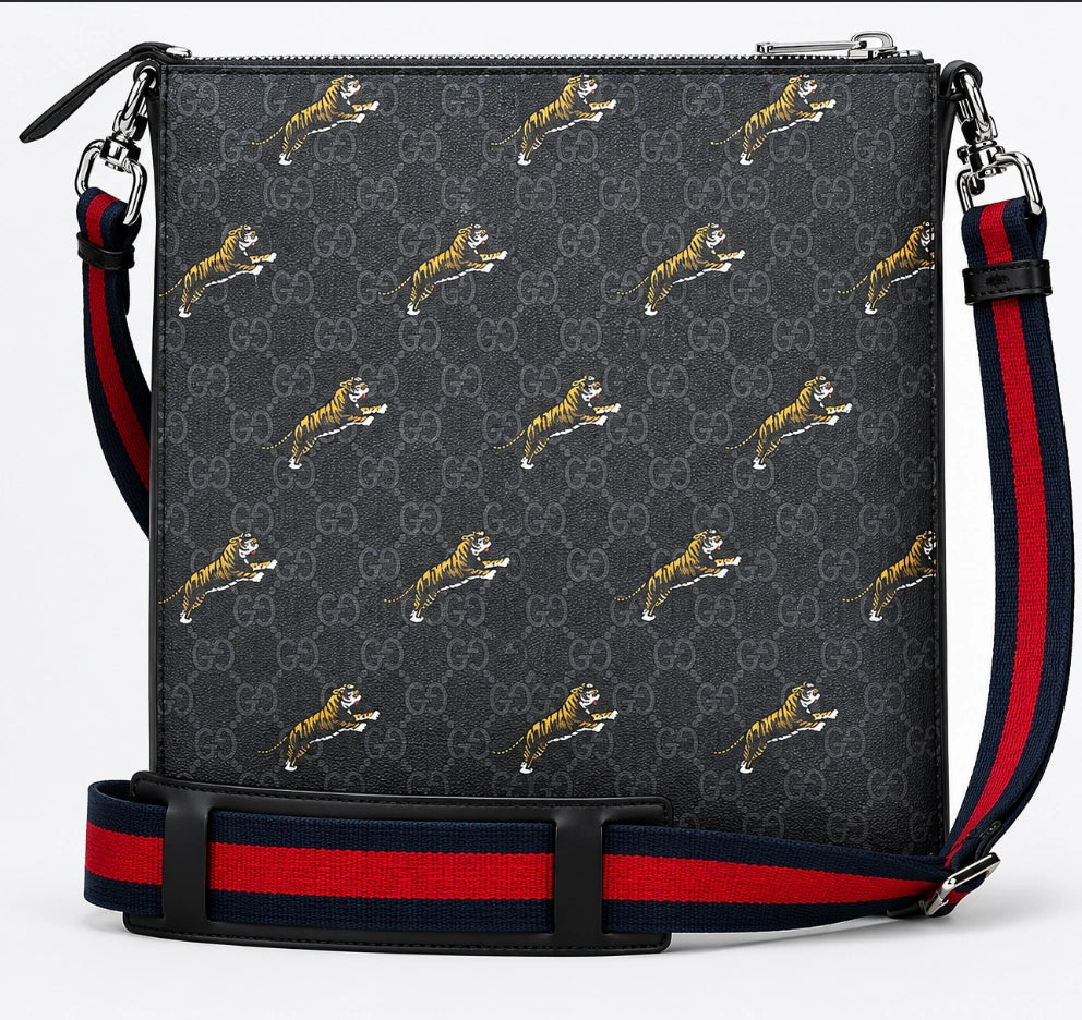 Gucci GG Supreme Tigers Messenger Bag