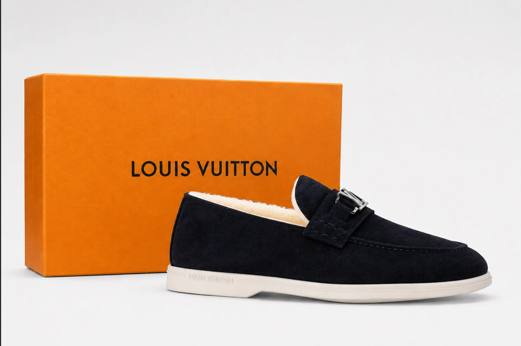 Louis Vuitton Estate Loafers with Shearling Lining in Black