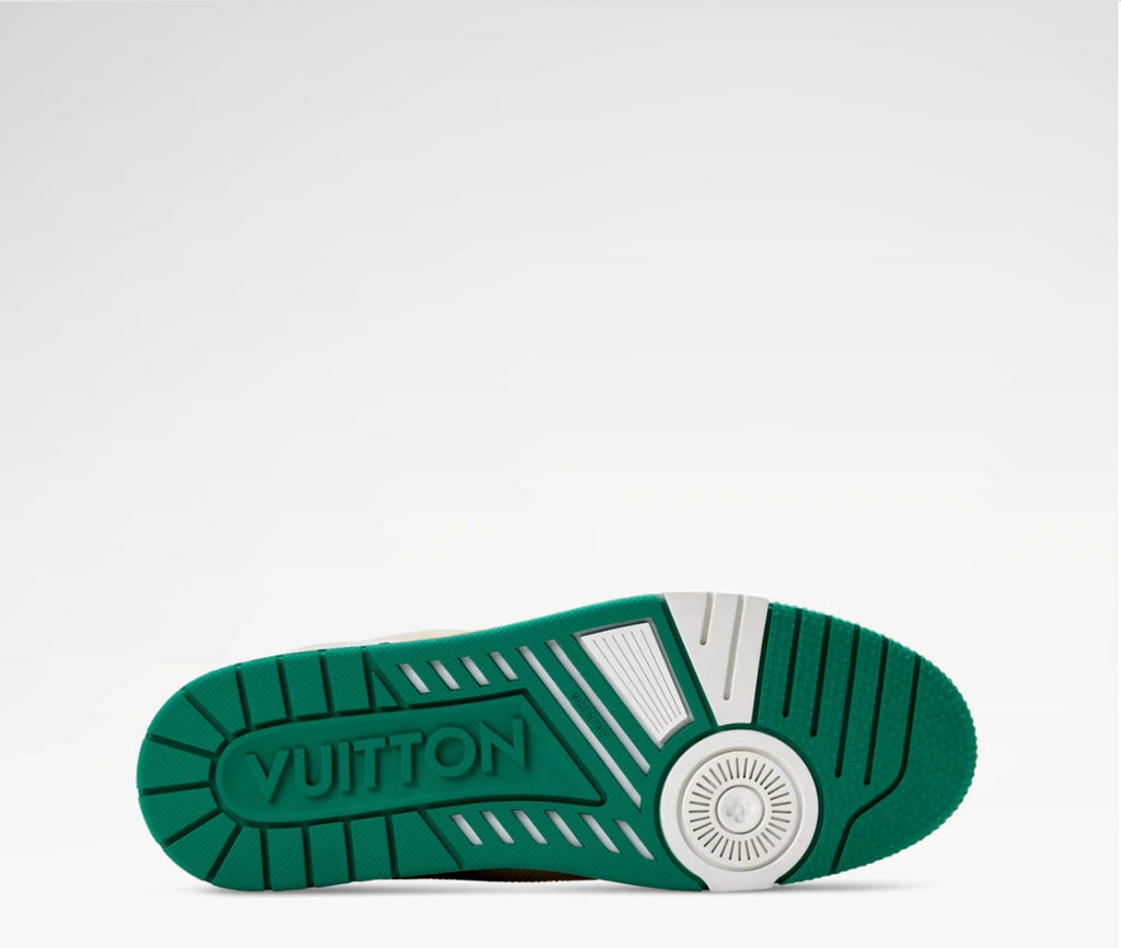 Louis Vuitton LV Trainer Sneakers in White and Green.