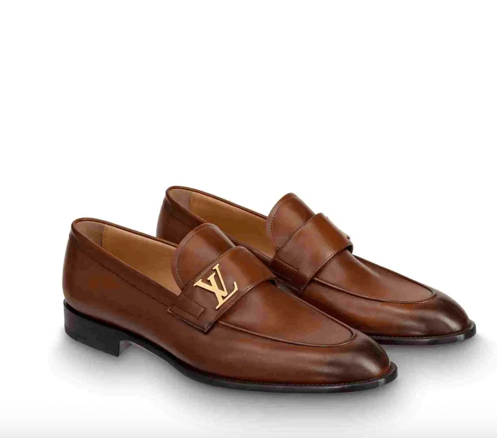 Louis Vuitton Saint Germain Loafers in Patinated Cognac/Brown Calf Leather.