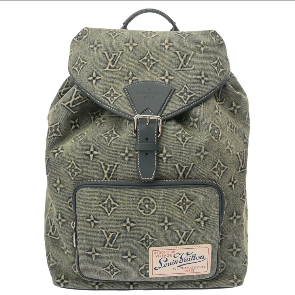 Louis Vuitton Montsouris Backpack in Washed Monogram Denim