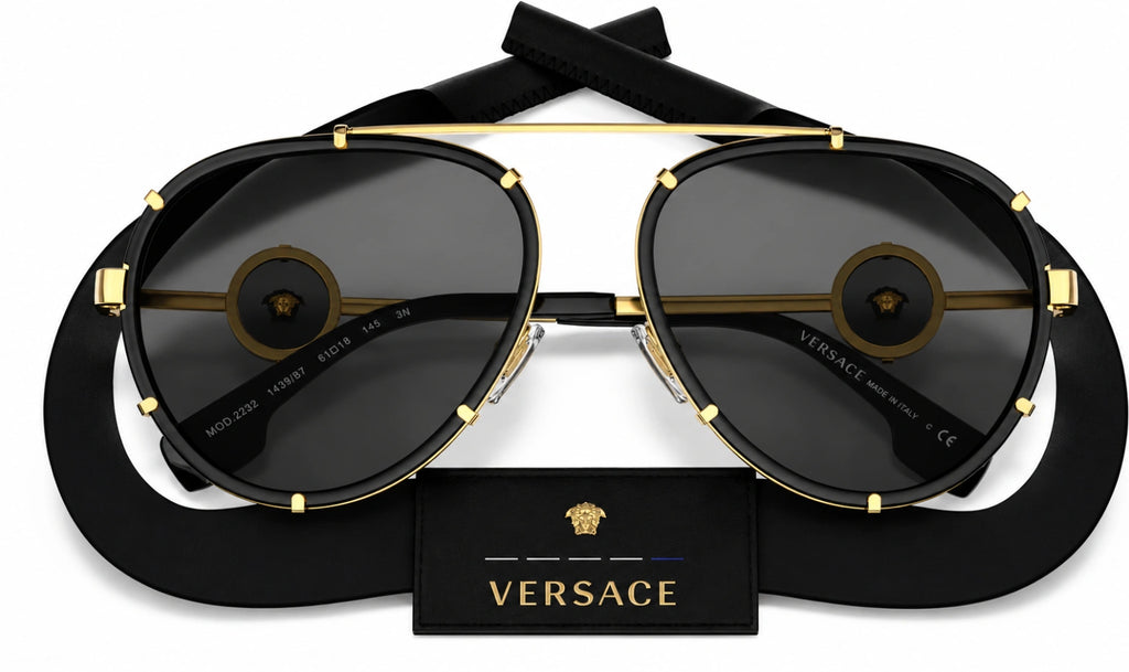 Versace VE2232 Medusa Pilot/Aviator Sunglasses.