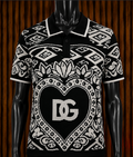 Dolce & Gabbana Geometric Bandana Heart Polo