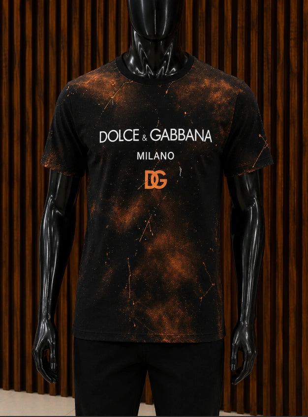 Dolce & Gabbana Acid-Wash Effect Logo T-Shirt.