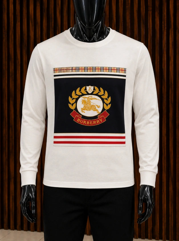 Burberry Oak Leaf Crest Graphic Long-Sleeve Shirt.