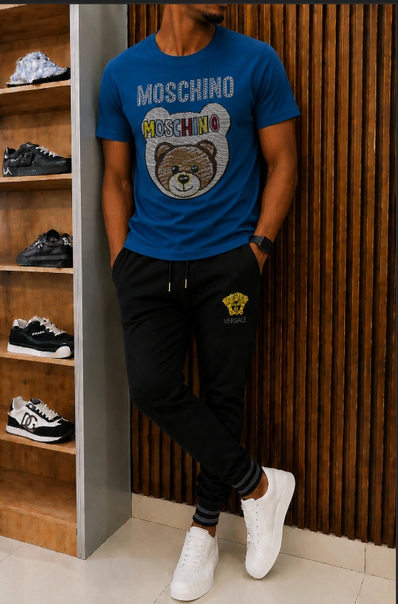 Moschino Teddy Bear Rhinestone T-Shirt