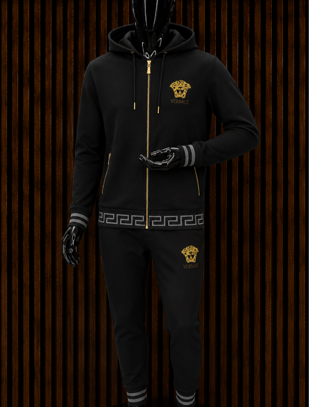 Versace Medusa Embroidered Full-Zip Hoodie