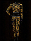 Versace Jeans Couture Barocco Long-Sleeve Crop Top