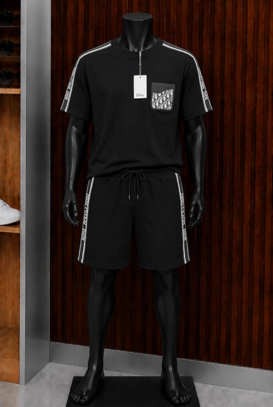 Full Dior Oblique Shorts Set displayed
