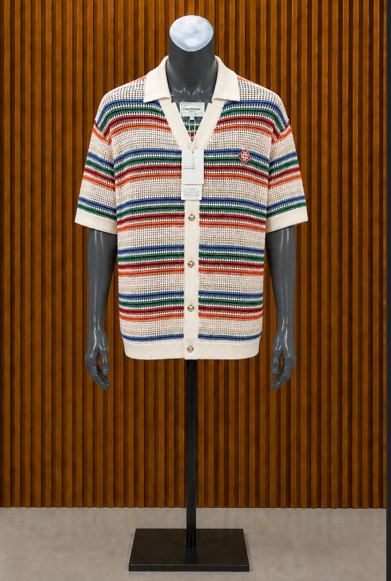 Casablanca Braid Striped Crochet Knit Set