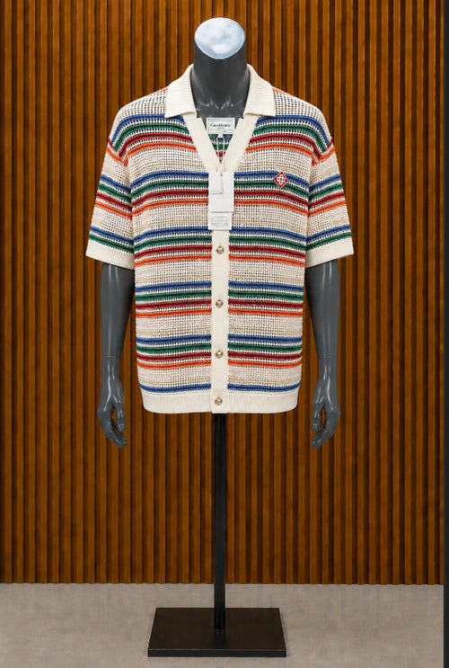 Casablanca Braid Striped Crochet Knit Set