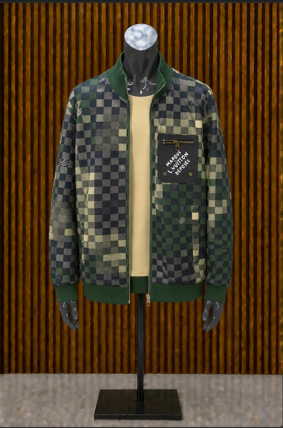 Louis Vuitton Damoflage Technical Tracksuit, a flagship ensemble from Pharrell Williams' debut collection for the house