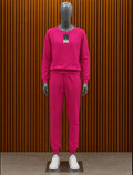 Fuchsia pink Prada embossed-logo tracksuit