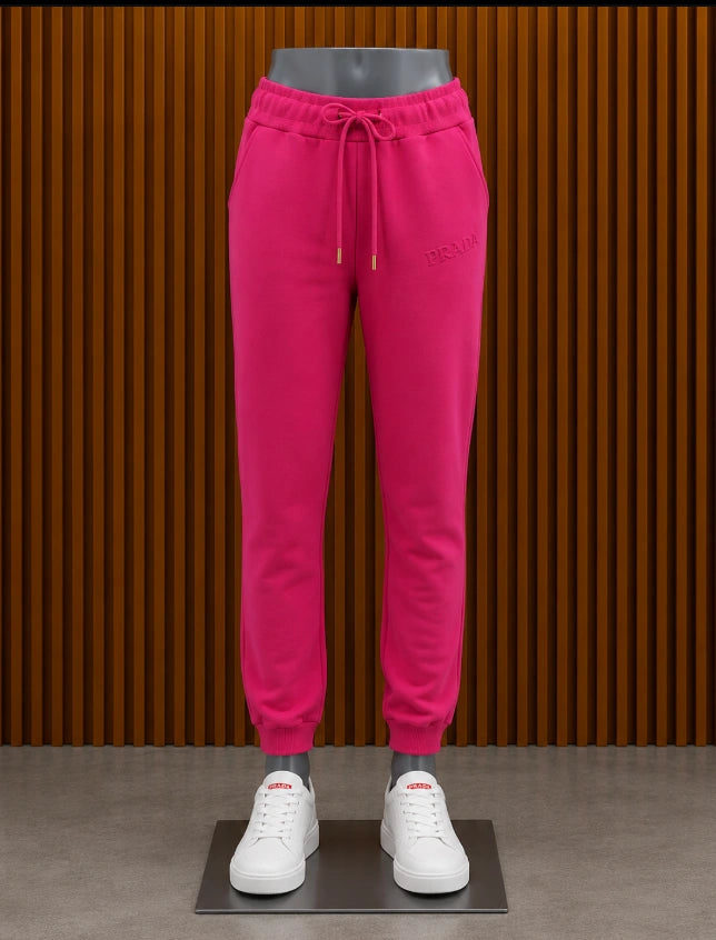 Fuchsia pink Prada embossed-logo tracksuit